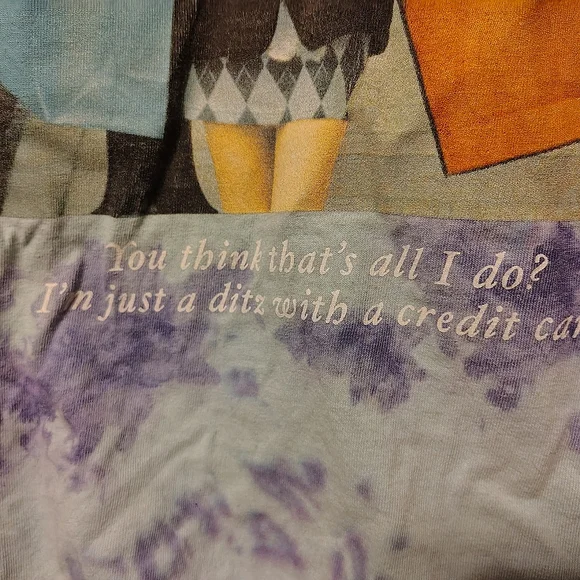 Clueless Graphic Purple/Blue Tie-Dye Tee Medium - Picture 2 of 6